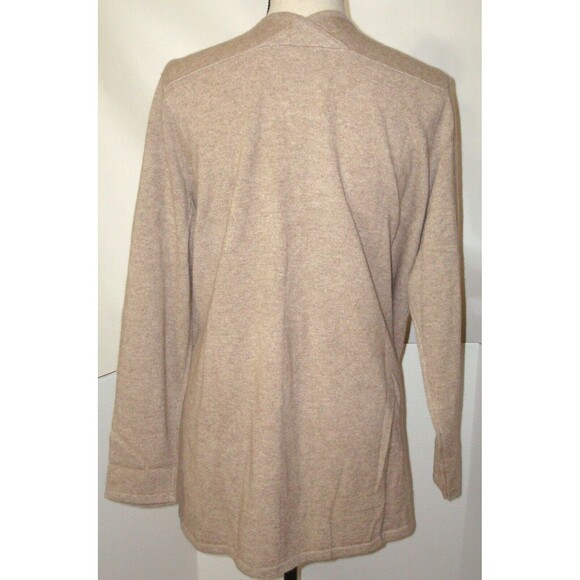 NWT New Womens XL 1X 2X Ryllace Plus 100% Cashmere Open Cardigan Sweater Tan Bro - Picture 6 of 8